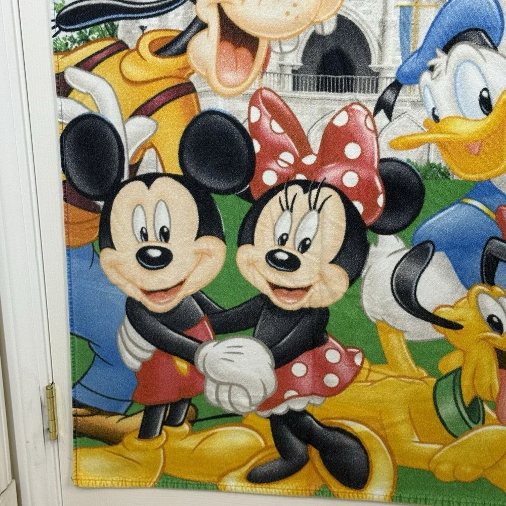 Vtg Walt Disney World Beach Bath Towel Castle Mickey Minnie Goofy Donald Pluto